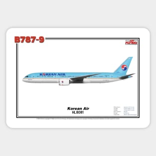 Boeing B787-9 - Korean Air (Art Print) Sticker